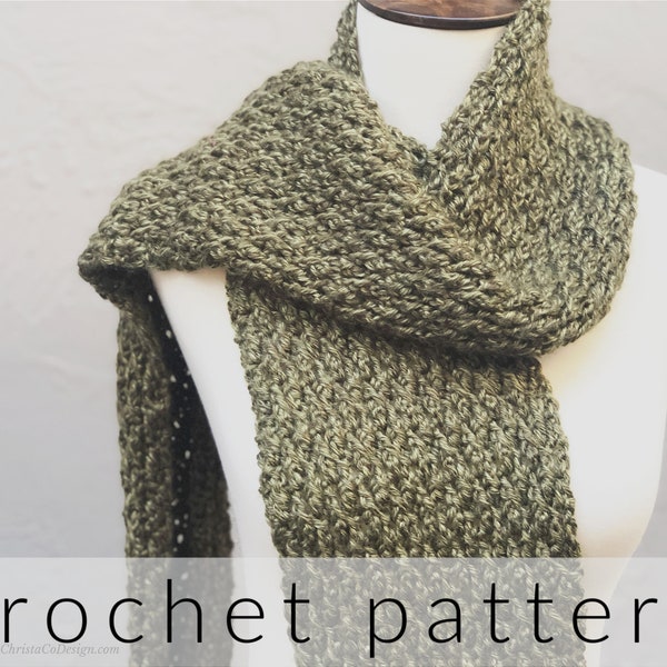 Crochet Pattern Matteo Scarf | Mens Scarf Crochet Pattern | Textured Crochet Scarf | Long Crochet Scarf | Womens Scarf Pattern Crochet