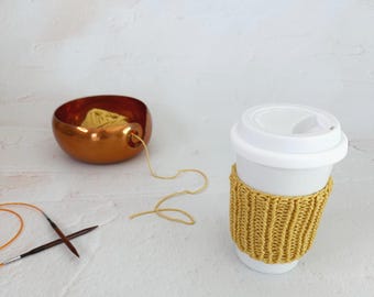 Cozy Pattern For Cup Or Mug - Beginner Level - Worsted Yarn - Ribbed Design - Pattern PDF