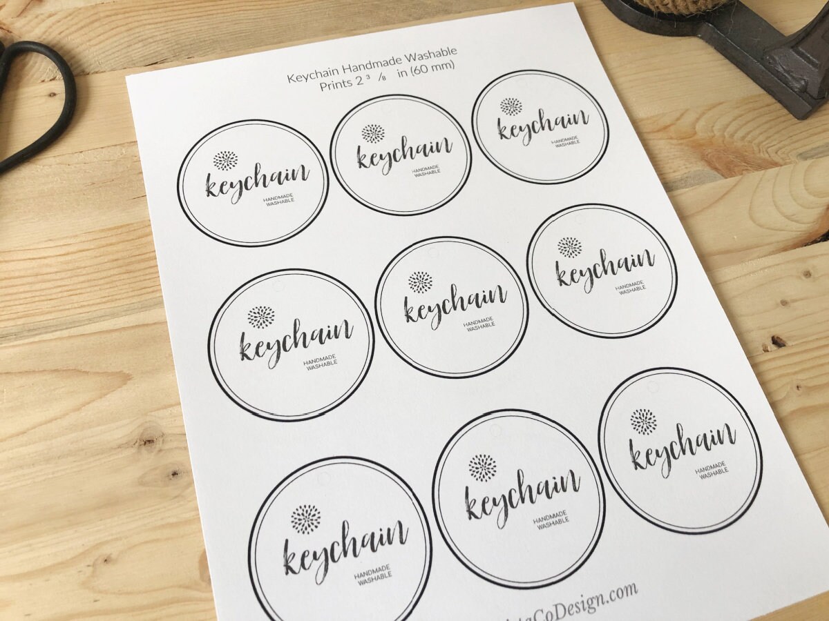 Keychain Label Design Printable Keychain Gift Tags: Handmade Circle Labels (PDF Download) - Etsy