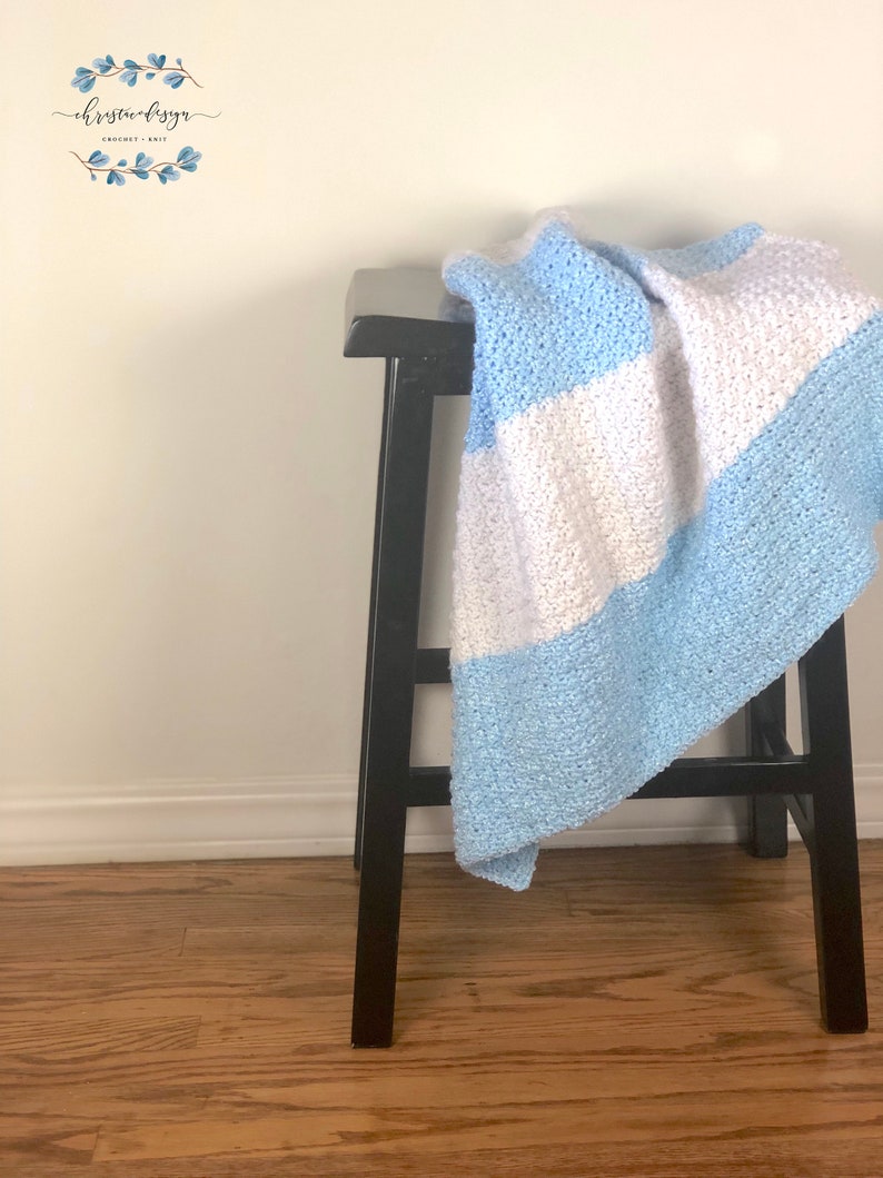 Modern Striped Baby Blanket Crochet Pattern Crochet Blanket Baby Blanket Gender Neutral Baby Blanket Baby Boy Blanket Girl Blanket image 5