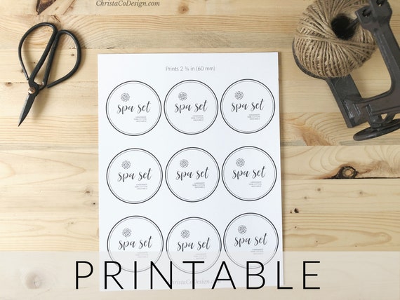 Printable Spa Set Gift Tag Spa Set Label Printable PDF Spa | Etsy