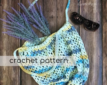 Crochet Pattern | The June Market Tote | Crochet Market Bag | Tote Bag Crochet Pattern | Mesh Bag | Market Tote Slouchy Bag