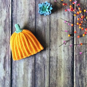Crochet Pumpkin Hat Pattern Toddler Hat Baby Hat October Fall Beanie image 5