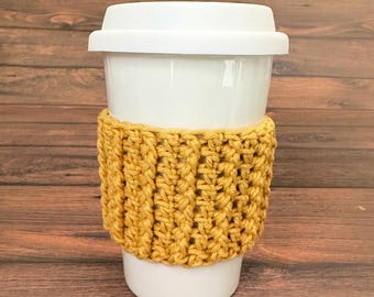 Cup Cozy Pattern - Intermediate Aran / Worsted Yarn - Solco Design - Pattern PDF