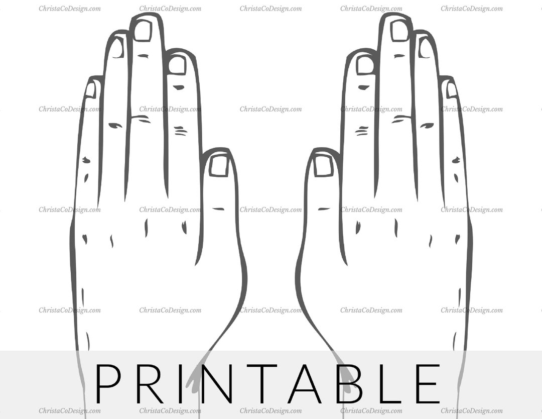 Printable Hands Display Template | Printable PDF Fingerless Gloves ...