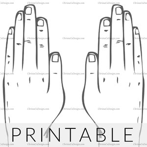 Printable Hands Display Template | Printable PDF Fingerless Gloves Display Card | Printable Pdf ...
