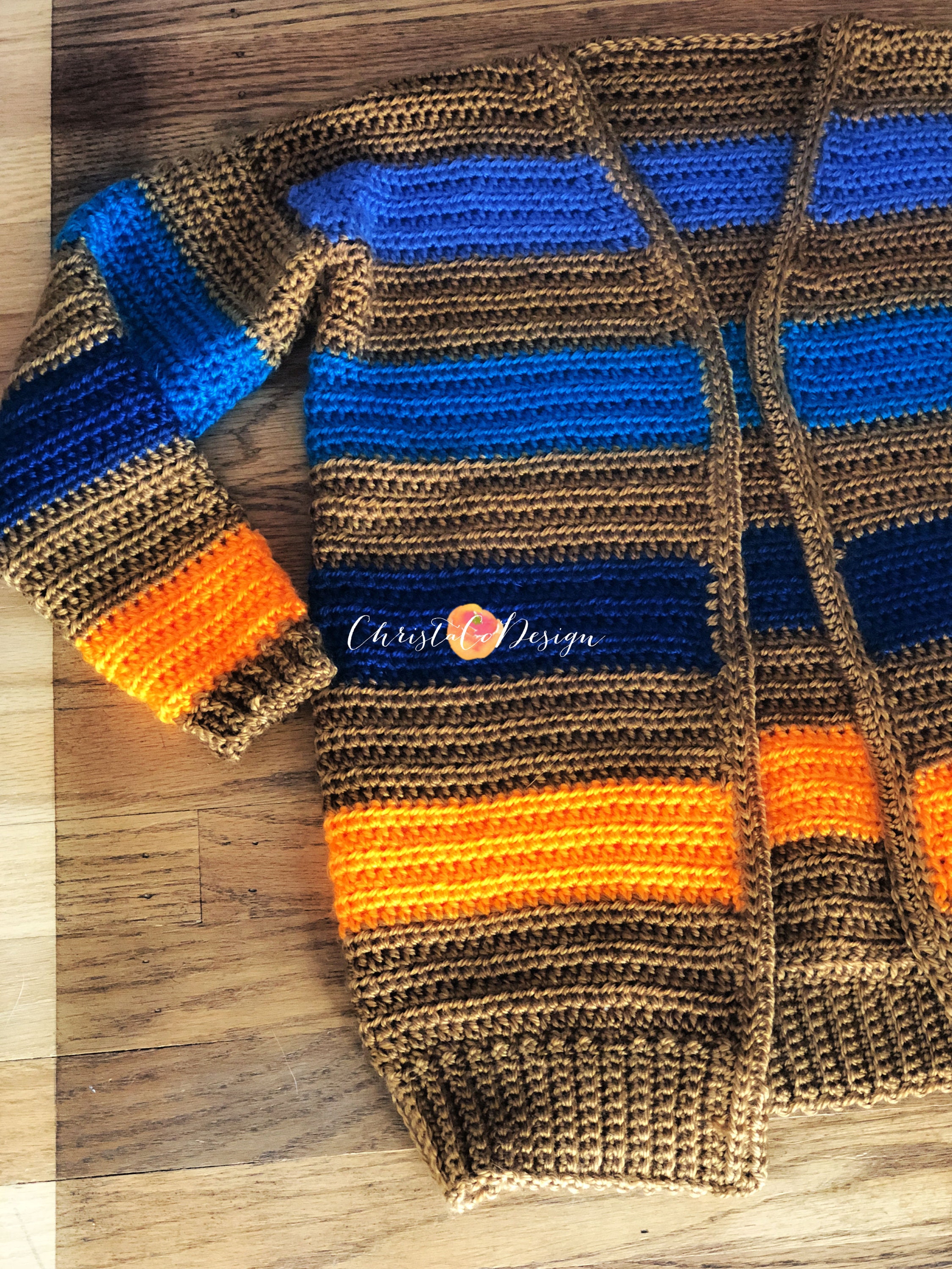 Crochet Pattern Bryce Canyon Striped Cardigan Kids Cardigan | Etsy