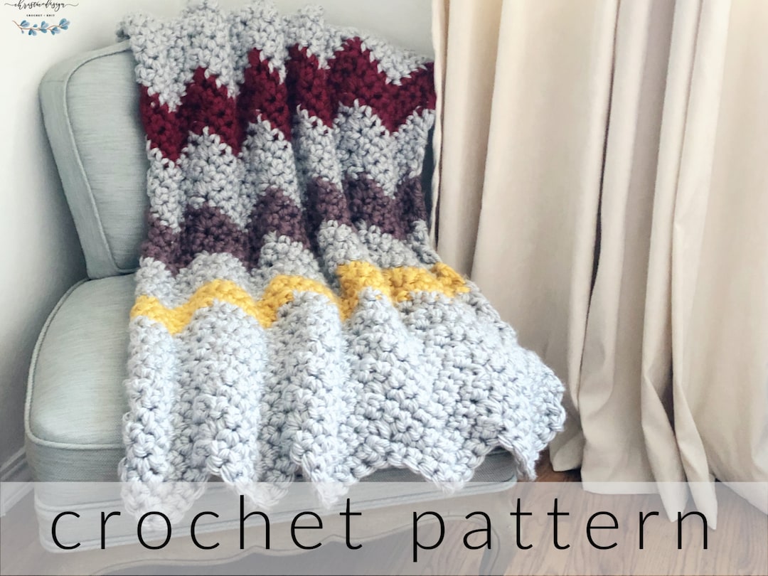 Easy Crochet Chunky Chevron Blanket Pattern PDF - Etsy