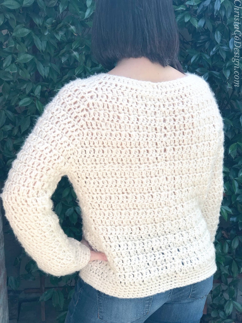 Crochet Pattern Nebbia Sweater Crochet Raglan Pattern Top Down Crochet Sweater Crochet Pullover Pattern Easy Crochet Sweater Pattern image 2