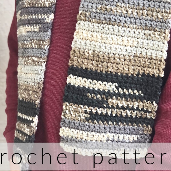 Crochet Pattern Scarf for Beginners Tutorial | Men's Scarf Crochet Pattern Easy | Beginner Crochet Scarf Pattern | Single Crochet Scarf