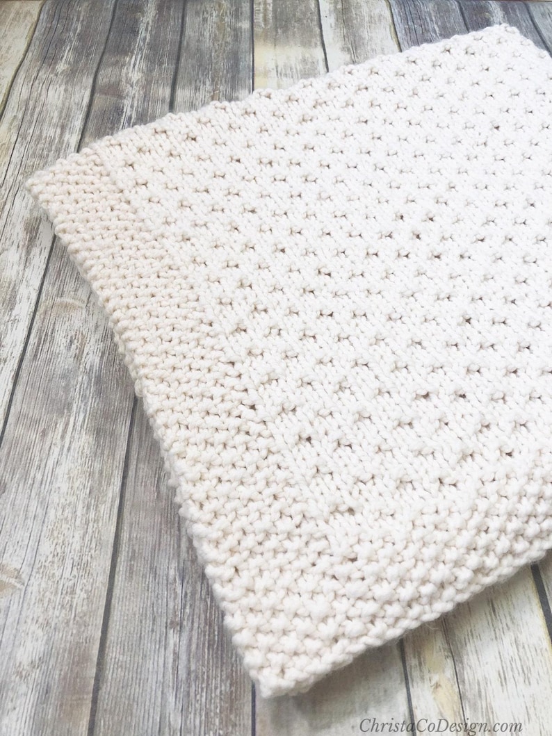 Super Bulky Knit Blanket Pattern, Textured Throw, Baby to CAL King, Easy PDF image 4