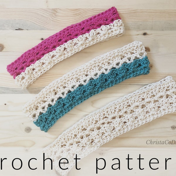 Crochet Pattern Aria Summer Crochet Headband | Photo Tutorial Cotton Headband | Downloadable PDF Pattern | Scrap Yarn Pattern | Stash Buster