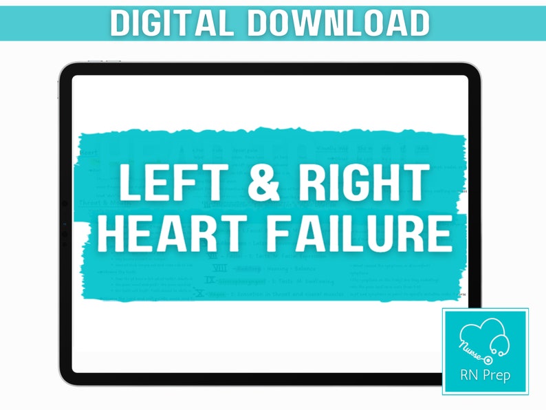 Left and Right Heart Failure Cheat Sheet, Nurse Study Sheets - Etsy