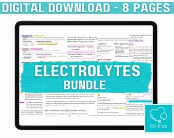 Electrolytes Nurse's Bundle, Comprehensive Electrolytes Study Guide, Nursing Study Guide ,Digital Download, Nclex
