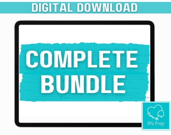 Complete Bundle, Full Comprehensive Nurses Study Guide over 250 Pages, Nursing Study Guide, Digital Download, Nurse Cheat Sheets, Nclex