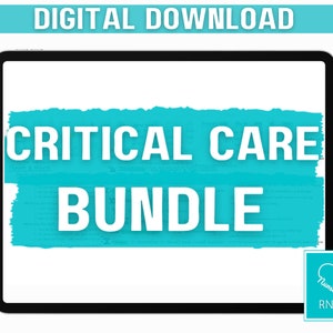 Critical Care Bundle, Comprehensive Nurses Study Guide, Nursing Study Guide, Digital Download, Nurse Cheat Sheets, Nclex