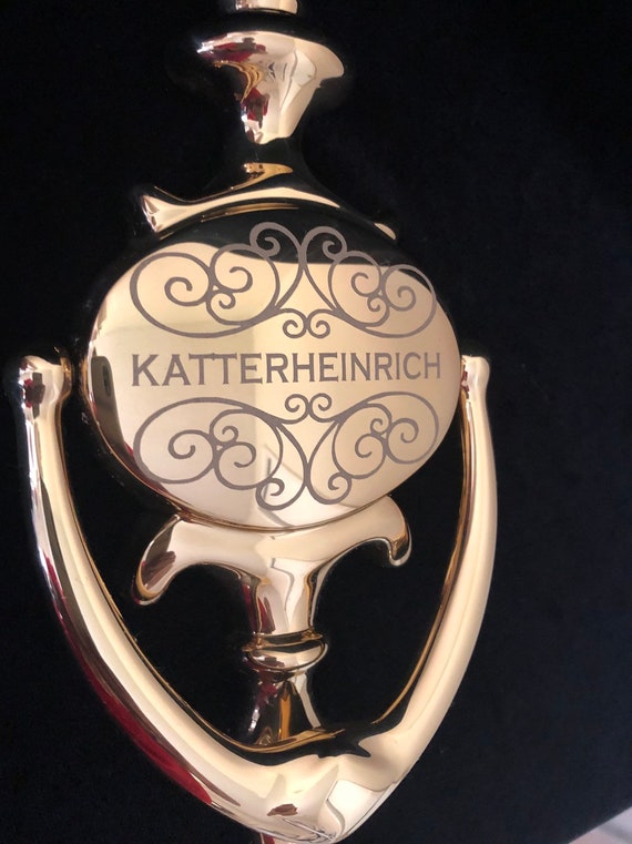 Engraved Personalized Door Knocker Shown Is Solid Brass Nickel Finish