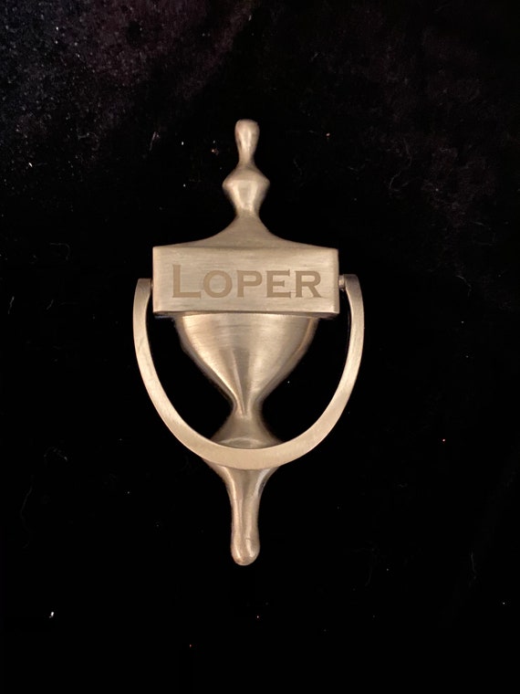 Engraved Personalized Door Knocker Nickel Finish Custom Name Etsy