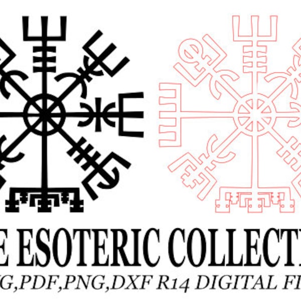 Viking compass The Vegvisir Digital download SVG,pdf,png dxf r14 files Esoteric collection symbol pagan wicca norse craft artwork student