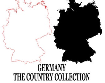 Germany country outline and silhouette The country collection Digital download svg png dxf pdf files one digital file ideal craft art