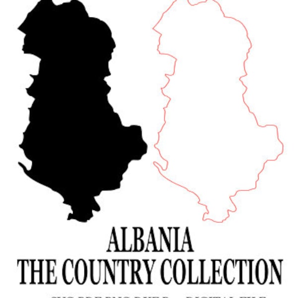 Albania country outline and silhouette The country collection Digital download svg png dxf pdf files one digital file ideal crafts artwork