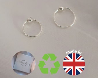 Top Quality Sterling Silver Nose Ring: Seamless Nose Ring Hoop - Highest Quality Pure Silver with Ball Detail