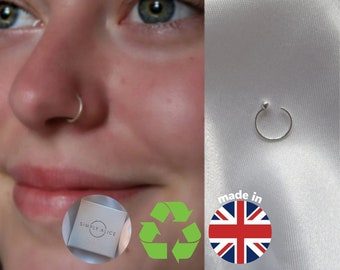 FAKE Sterling Silver Nose Ring/ Ear Ring Highest Quality Seamless Ring Cartilage/Tragus/Helix/Lip Hoop