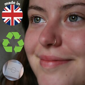FAKE Sterling Silver Nose Ring/ Ear Ring Highest Quality Seamless Ring Cartilage/Tragus/Helix/Lip Hoop