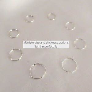 Best Quality Sterling Silver Nose Ring: Seamless Nose Ring Hoop Top Quality Pure Silver with Anti-Tarnish Gift Box image 4