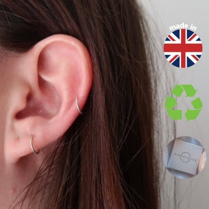 Highest Quality Sterling Silver Cartilage Hoop: Helix, Tragus, Snug, Orbital, Daith, Conch, Rook, Lobe (Seamless Ring)