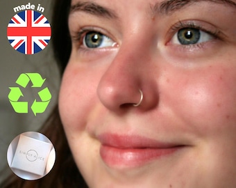 Sterling Silver Nose Ring - Best Quality Thin Nose Ring - Seamless Nose Ring Hoop - Top Quality Pure Silver with Anti-Tarnish Gift Box