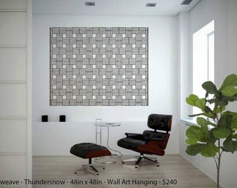 Laser Cut Designer Felt Panels and Room Dividers: Interior Room Divider, Modern Hanging Panel, Wall Art, for Home+Office, Design-Basketweave