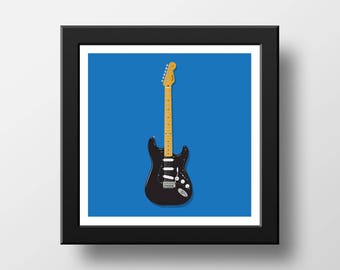 The Black Strat Art Print Digital Download