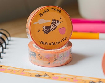 Bird Washi Tape, Colourful Journaling Tape