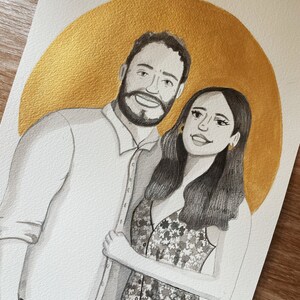 Hand Painted Custom Portrait Wedding Gift Anniversary Gift Watercolour Engagement Gift Painting from Photo Wedding Portrait Custom Painting