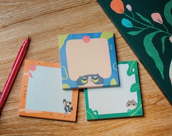 Niedliche Tier Sticky Notes Bündel | 50 Blatt Merkzettel