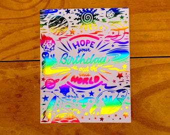 Outer Space Birthday Card