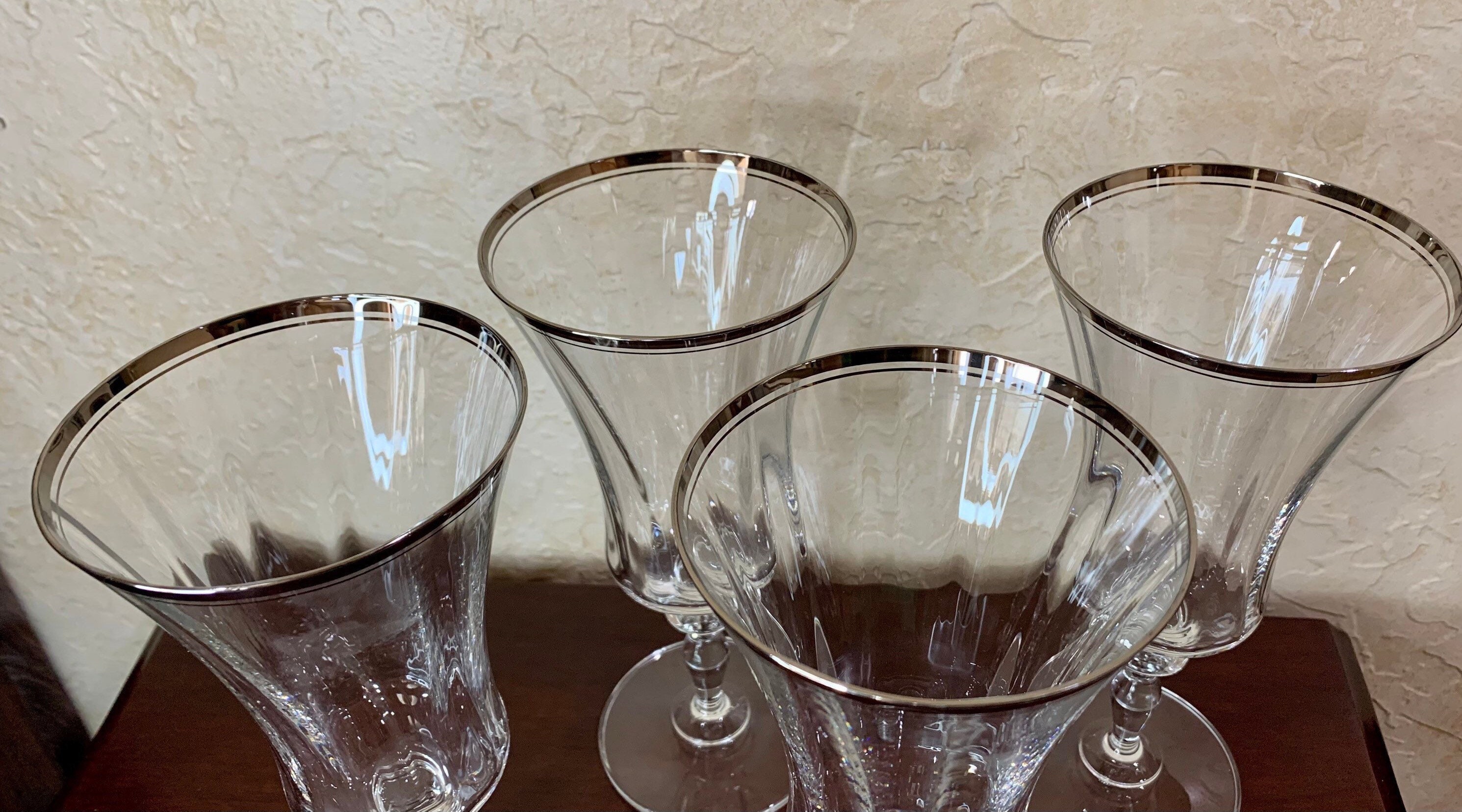 Mikasa Crystal Jamestown Platinum Vintage Set of 4 Iced Tea Etsy