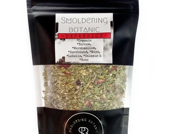 EXPANSION (loose bag or 12 count in tin) | Herbal Blend by Smoldering Botanic | Featuring Organic Rose petals, Yarrow and Marshmallow!