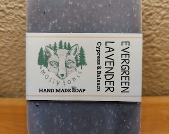 Evergreen Lavender Soap Bar | All Natural Handmade Soaps | Vegan + Cruelty Free | Made with Organic Herbs, Oils, Minerals & Essential Oils