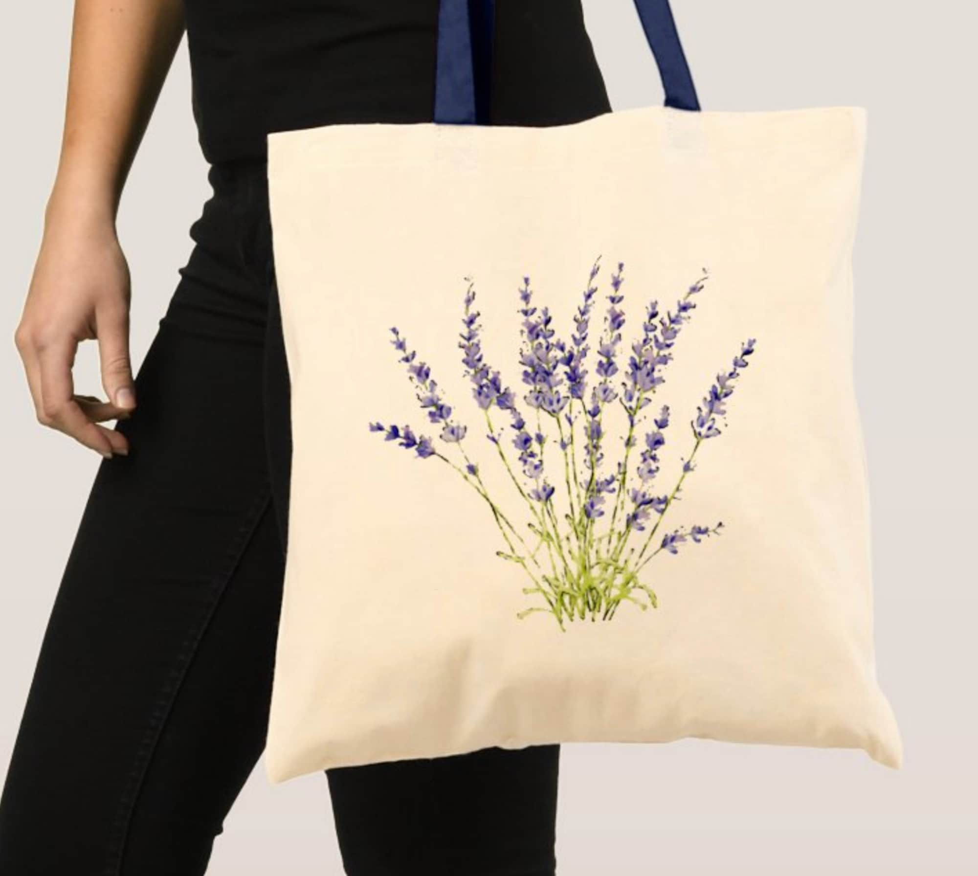 Lavender Watercolor Print...100% Cotton Tote Bag - Etsy