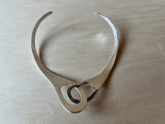 Vintage Sterling Silver Collar / Choker Necklace … - image 7