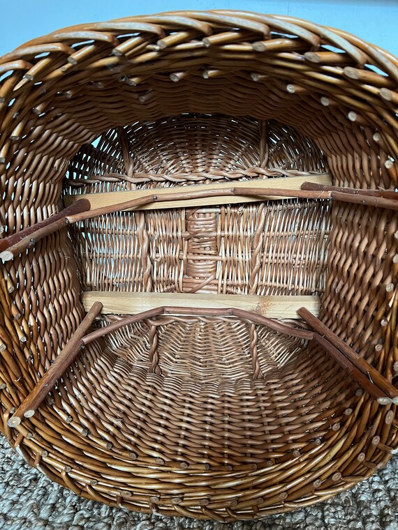 Pair of Vintage Rattan Wicker Bucket Scoop Chairs PICK UP ONLY