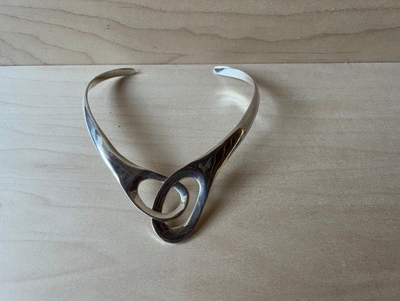 Vintage Sterling Silver Collar / Choker Necklace … - image 10