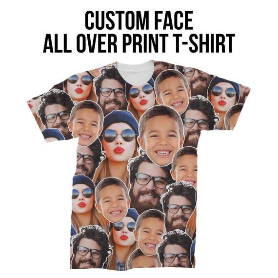 Custom Multi-face All Over Print Photo T-shirt - Etsy