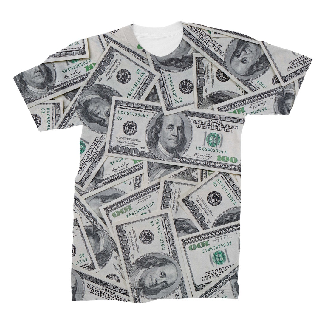 dollar bill dress shirt 100 Dollar Bills All Over Print T-shirt | Benjamins