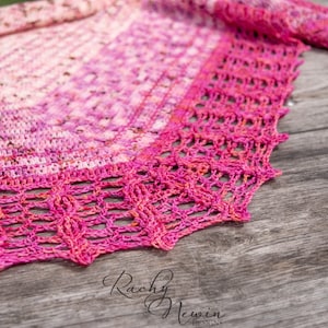Crochet shawl pattern, crochet pattern, shawl pattern, written pattern, crochet fade, fade shawl, triangle shawl, Sugar Butter Flour Shawl