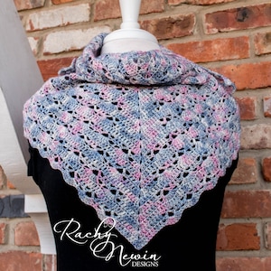 Skyward Shawl, crochet shawl pattern, crochet pattern, shawl pattern, written pattern, lace pattern, crochet lace, triangle shawl, crochet