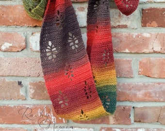 Imprint of Autumn Scarf, crochet scarf pattern, crochet cowl pattern, crochet pattern, cowl pattern, scarf pattern, autumn crochet scarf
