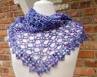 Crochet shawl pattern, crochet pattern, shawl pattern, written pattern, crochet lace, triangle shawl, one skein shawl, Capriccio Shawl